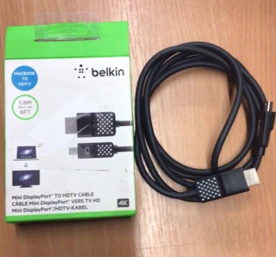 Belkin Mini DisplayPort TO HDTV CABLE 1.8M MACBOOK to HDTV - Image 1 of 2