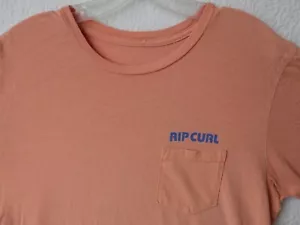 RIP CURL Men's T-Shirt Tee Front Pocket Washed Peach Surf Surfing Size Large - Picture 1 of 8