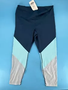 NEW Fabletics Women's Blue / Gray High Waisted Mesh Powerhold Leggings - XL - Picture 1 of 4