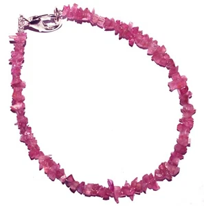 Rosa Naturale Tormalina Gemma 2-2.5 MM Uncut Perline 5 " Filo Bracciale DFF-700 - Foto 1 di 7