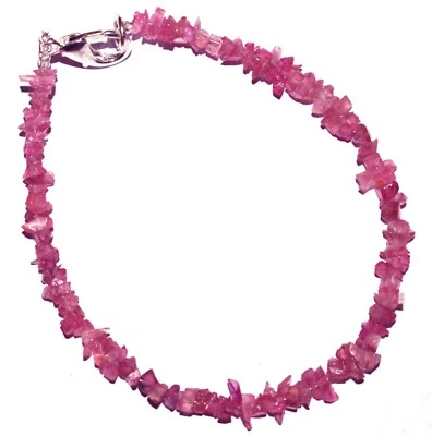 Rosa Naturale Tormalina Gemma 2-2.5 MM Uncut Perline 5 " Filo Bracciale DFF-700 - Immagine 1 di 4