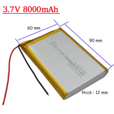 3.7V 8000mAh 126090 Rechargeable Li Li-po Battery For Power Bank Tablet PC New - Image 1 of 4