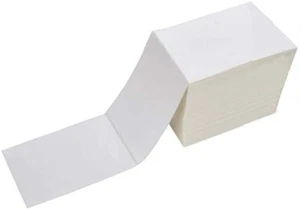 1000 x ETICHETTE BIANCHE TERMICHE FANFOLD STAMPANTE INDIRIZZO SPEDIZIONE 4x6" (102x152mm) - Foto 1 di 4