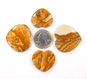 Lote al por mayor de piedras preciosas de cabujón corazón jaspe imagen natural de 4 piezas 155 quilates DK = 74 - Imagen 1 de 5