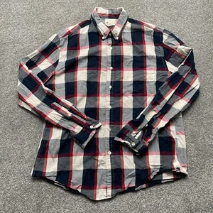 J.CREW Hemd Erwachsene Large blau rot kariert langarm Baumwolle Herren - Bild 1 von 8