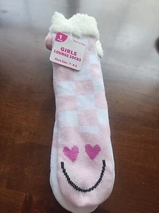 Girls Louge Slipper socks 7-8.5 Cat Kitten Non-slip Grippers - Picture 1 of 3