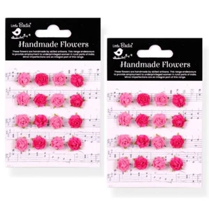 2 paquetes - Micro Rosas Flores de Papel - Preciosas Flores Rosa Little Birdie 16/paquete - Imagen 1 de 1
