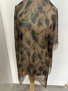 S13# Burberry Shawl Silk multicolore 52/52 inch has pulls - Picture 1 of 9