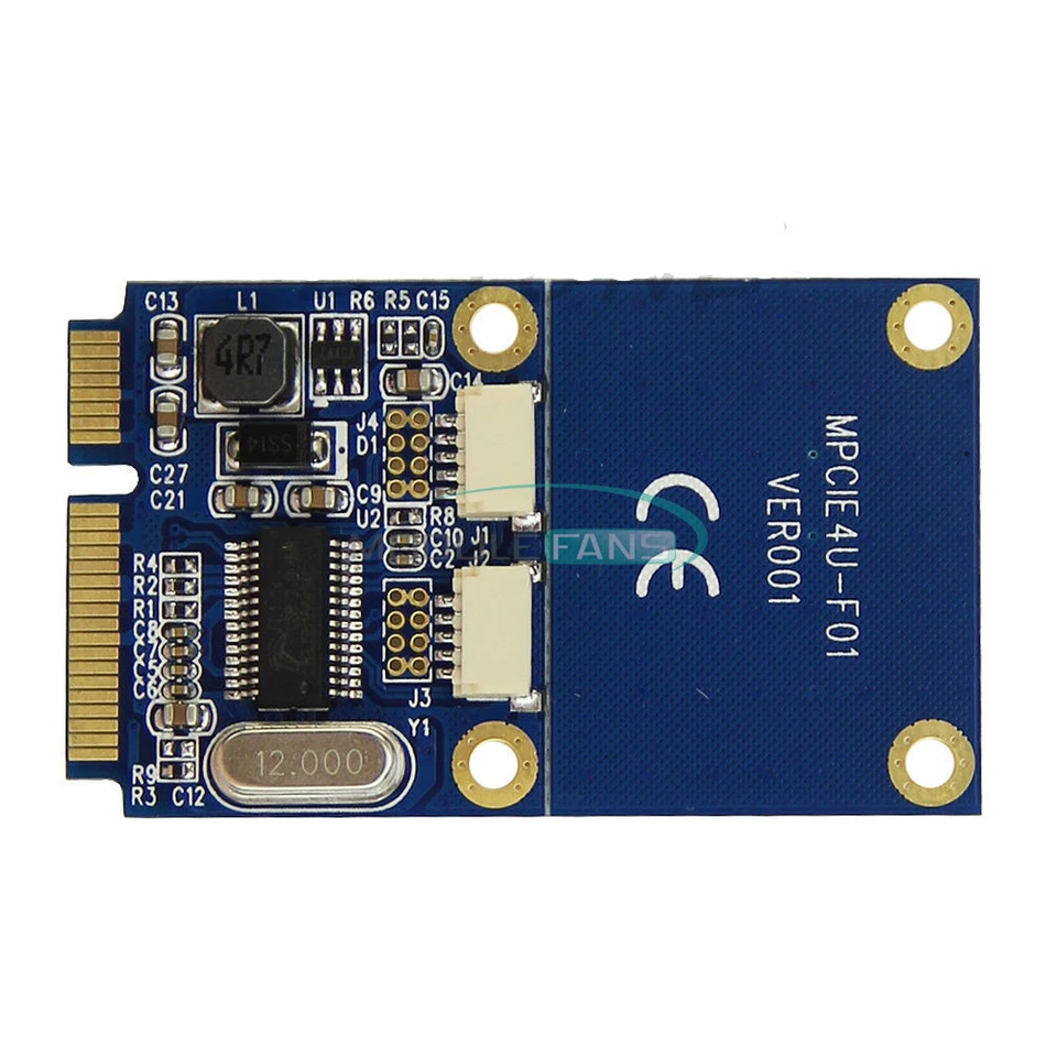 Adaptador Mini PCIe PCI-E a USB mPCIe a 5 Pin Doble USB2.0 2 Puertos Tarjeta Convertidora Foto 1 de 1