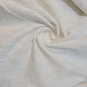Weiß 100 % Baumwolle Stickerei englisches Material Loch Rand Kleid Handwerk Stoff 44" - Bild 1 von 3