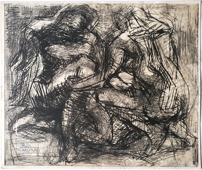 Grafik Print Radierung Abstrahierte Figuration II Rudolf Rothe Monogramm Widmung - Bild 1 von 4