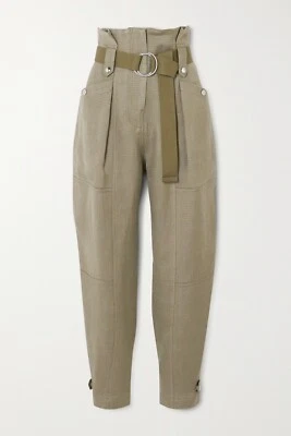 Pantalones Cónicos IRO Mohon Cinturón Verde Ejército Algodón-Lona 36 FR, EE. UU. 4-6, S. NUEVOS CON ETIQUETAS Foto 1 de 4