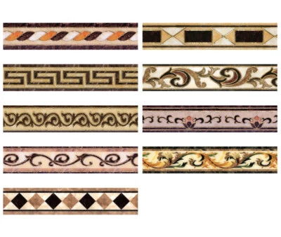 Imitation Gold PVC Waterproof Tile Waistline Wall Sticker Home Decor 5 Meter - Image 1 of 2