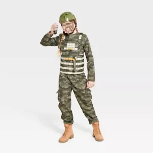 Kids Army Soldier Halloween Costume Jumpsuit with Accessories 8, Medium #1769 - Picture 1 of 9