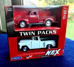 Paquetes dobles Nex Welly '53 Chevy 3100/55 Chevy pastillas escalonadas/escala 1:43 - Imagen 1 de 12