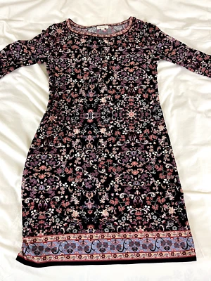 Max Studio Business 3/4 Sleeve Blue Floral Shift Dress for Women Medium - Image 1 of 4