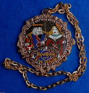 LAS VEGAS HOTEL MEDALLION KING QUEEN SLOT SERIES PUZZLE Hard Rock Cafe 3 PIN SET - Picture 1 of 2