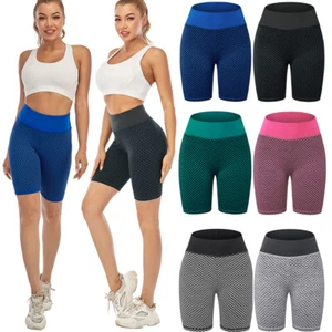 Women Butt Lifting Anti Cellulite Leggings High Rise Yoga Sport Pants Hot Shorts - Picture 1 of 18