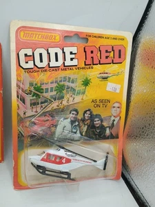 Lesney Matchbox 1981 Vintage Code Red Helicopter LAFD 01-02-92 Carded NOS - Picture 1 of 6