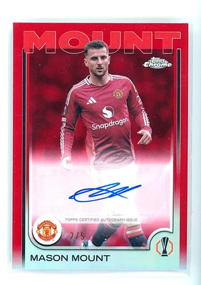 2024-25 UCC Topps cromo rojo refractor/5 montaje automático Mason Manchester United Foto 1 de 2