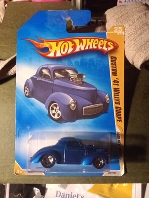 Hot Wheels 2009 New Models #25 Custom '41 Willys Coupe Mtflk Blue w/ 5SPs - Image 1 of 2