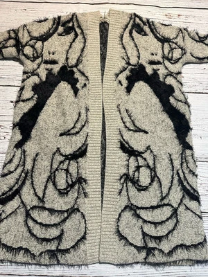 Cárdigan para mujer Simply Couture suéter gris negro frente abierto mezcla lana mediano  Foto 1 de 4