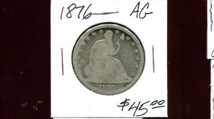 Sitzender halber 1/2 Dollar 1876 in fast guter Erhaltung - Bild 1 von 2