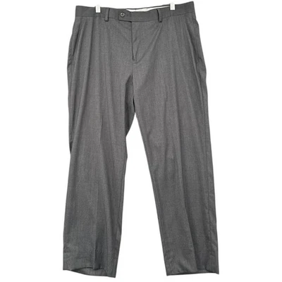 Pantalones de vestir Alan River gris con botones delanteros planos talla 36 x 27 Foto 1 de 4