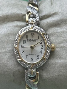 Embassy Two Tone Women’s Stretch Band Quartz Watch - Picture 1 of 7