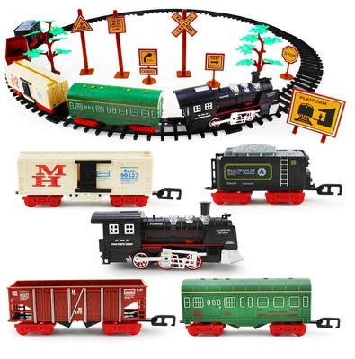 Boley classic American Train 5 Car Set-Tracks, Trees,road Signs Battery Powered - Image 1 of 4