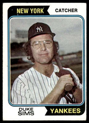 1974 Topps Duke Sims New York Yankees #398 - Image 1 of 2