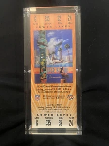 Super Bowl XXXV 35 Ticket Stub mit E*TRADE Ticket Holder NRMT - NEUWERTIG - Bild 1 von 4