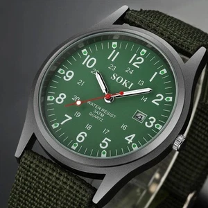 SOKI Mens Watches Military Analogue Quartz Date Field Work Watch for Men UK - Picture 1 of 10