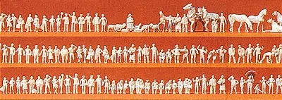 Preiser 88500 Z Unpainted People & Animals Plastic Figure Kit (Set of 160) - Image 1 of 1