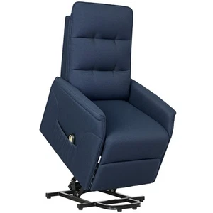 HOMCOM Lift Recliner Chair, Power Lift Sofa with Quick Assembly, Deep Blue - Picture 1 of 11