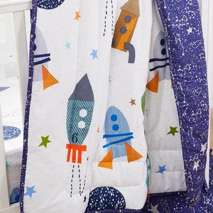 Space Crib Bedding Sets for Boys with Rocket Milky Way Galaxy Adventures Baby... - Picture 1 of 8