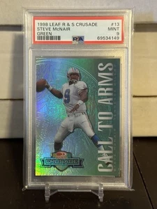1998 Leaf Rookies And Stars Steve McNair Call To Arms Green Crusade /250 PSA 9 - Foto 1 di 2