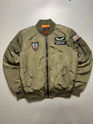 Avirex Dept MA-1 Bomber Jacket Olive Green Military Flight Pilot Style Size M - Image 1 of 4
