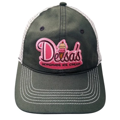 Chapéu caminhoneiro Delsa's caseiro sorvete Strapback verde tamanho único distrito - Imagem 1 de 4