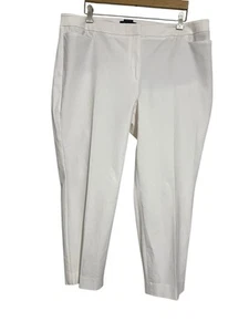 Talbots Hampshire Pants White Cotton Stretch Blend Ankle Pant Petite Womens 20WP - Picture 1 of 8