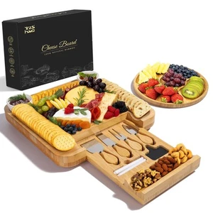 YZS Bamboo Charcuterie Boards Set -Unique Cheese Board with Accessories - Per... - Picture 1 of 7