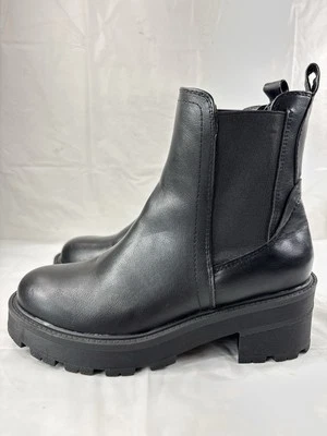 Botín Mia Girl Chrisley Talla 7.5 Cuero Negro Pull-On Foto 1 de 4