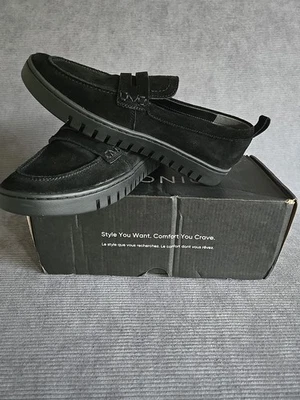 Mocasines sin cordones de gamuza negros Vionic Uptown para mujer talla 8 M Foto 1 de 4