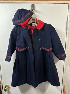 Rothschild Girls' Green Wool Blend Dress Hat Coat with Bow Accents 6x - Picture 1 of 9