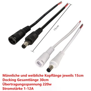55x21mm Wasserdicht DC 12V Steckverbinder Kupplung Hohlstecker Adapter Netzteil - Bild 1 von 8