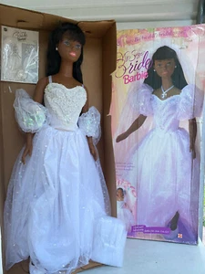 Vintage My Size 3' tall Wedding Barbie Bride African American black doll w/Box - Picture 1 of 7