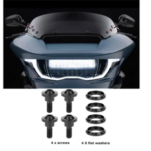 Kit de tornillos de tuerca de pozo de parabrisas negro para Harley Touring Road Glide 2023 24 - Imagen 1 de 10
