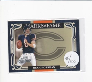 REX GROSSMAN 2007 ABSOLUTE MEMORABILIA MARKS OF FAME EINSATZ KARTE-SERIE #'D/100 - Bild 1 von 24