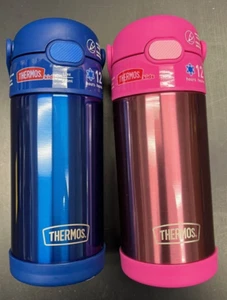 THERMOS FUNTAINER 12 Oz. SS Vakuum Isolierflasche mit breitem Ausguss Rosa/Blau X2 - Bild 1 von 3