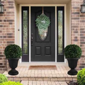 16 in. W x 18 in. H-in. Plastic Urn Planter 2-Pack, Black - Picture 1 of 8
